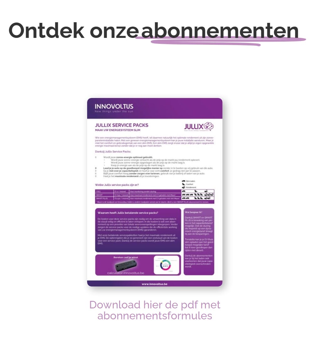 Screenshot verdienmodel consumenten Jullix energiemanagementsysteem