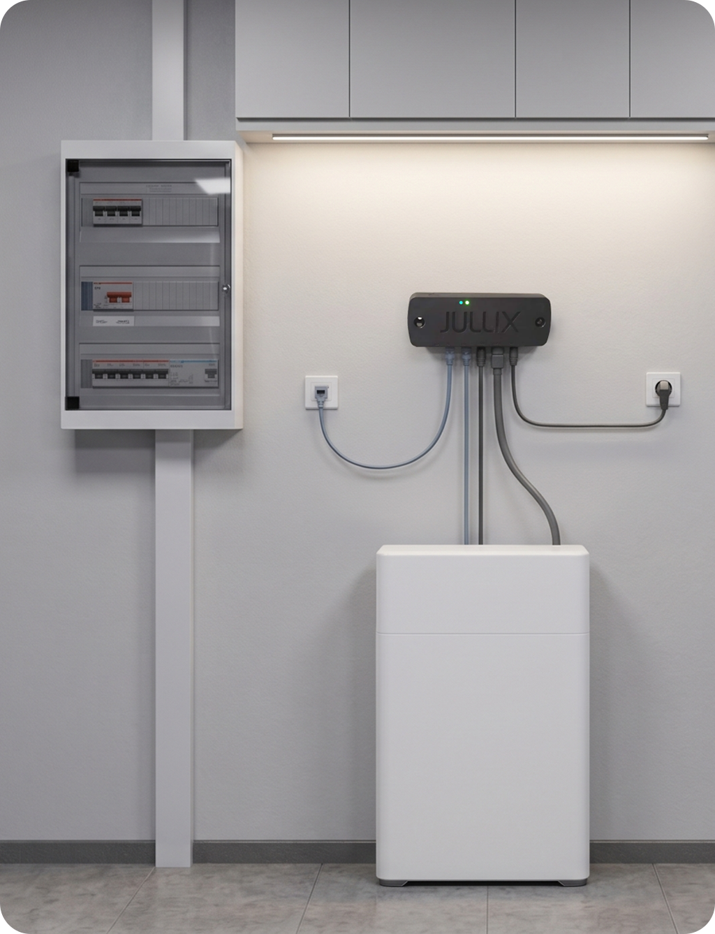 Een thuisbatterij bij een woning met netcongestie, aangestuurd door Jullix EMS